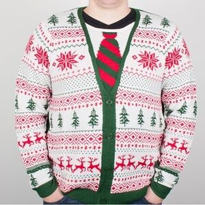 Jolly Sweater Ugly Sweater Knitted Size M Festive Holiday Grandpa core